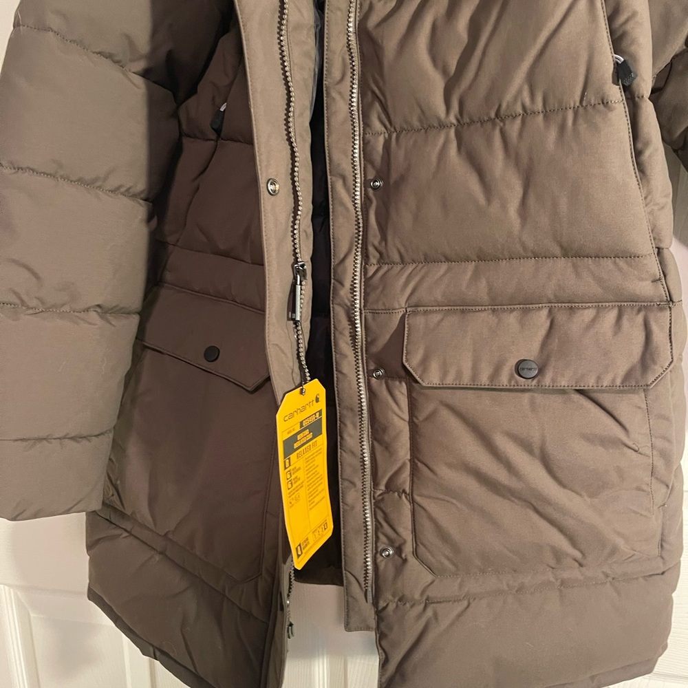 NWT Carhartt Women’s Montana Relaxed Fit Insulated Coat with Faux Fur-Trim Hood - Picture 3 of 7